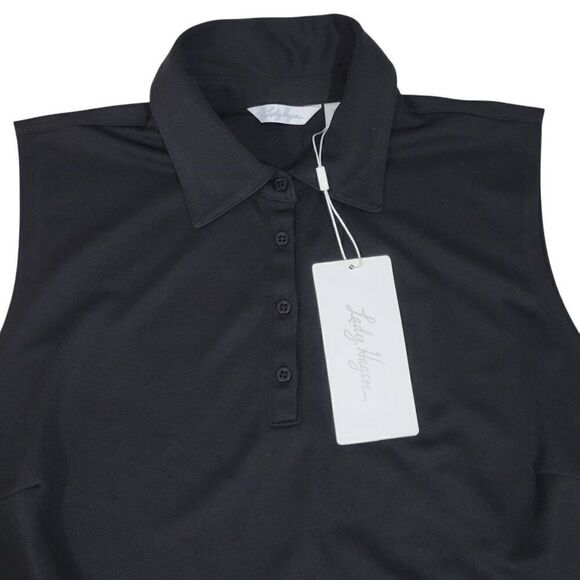 Lady Hagen Golf Polo Shirt Sleeveless Women Medium Black Pickleball Tennis NEW - Picture 2 of 12